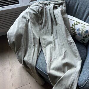 18W Anthropologie Pilcro pleated, high waist light green jeans